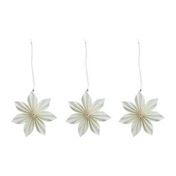 Aurora Christmas decoration 3-pack, White-brown