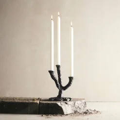 Ava candle sticks 22 cm, Antique grey