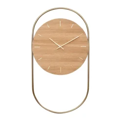 A-Wall wall clock 41x76 cm, Oak-brass