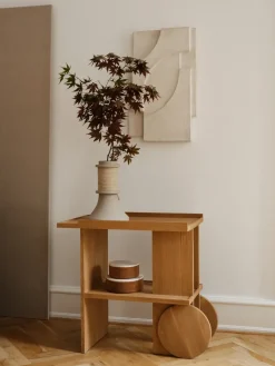 Axis side table 42x80 cm, Warm lacquered oak