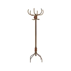 Babe coat rack, Copper-plated steel-brown leather belt