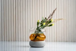 Bagel vase/lantern 12 cm, Amber