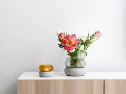 Bagel vase/lantern 12 cm, Amber