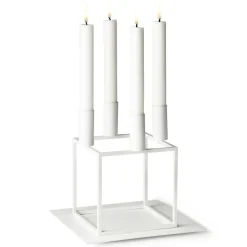 Base for the Kubus 4 candle holder, white