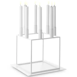Base for the Kubus 8 candle holder, white