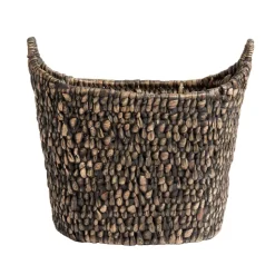Basha basket Ø42 cm, Water hyacinth-black