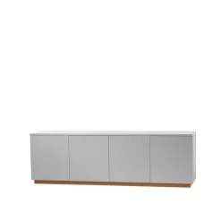 Beam side table, Light grey, base in oiled oak