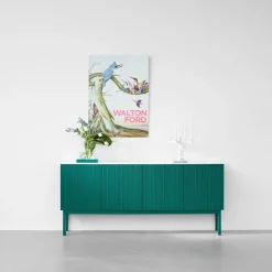 Beam side table, White lacquer, base in white oiled oak