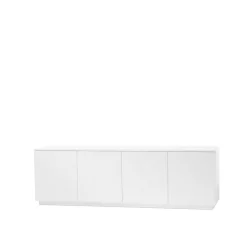 Beam side table, White lacquer, white base