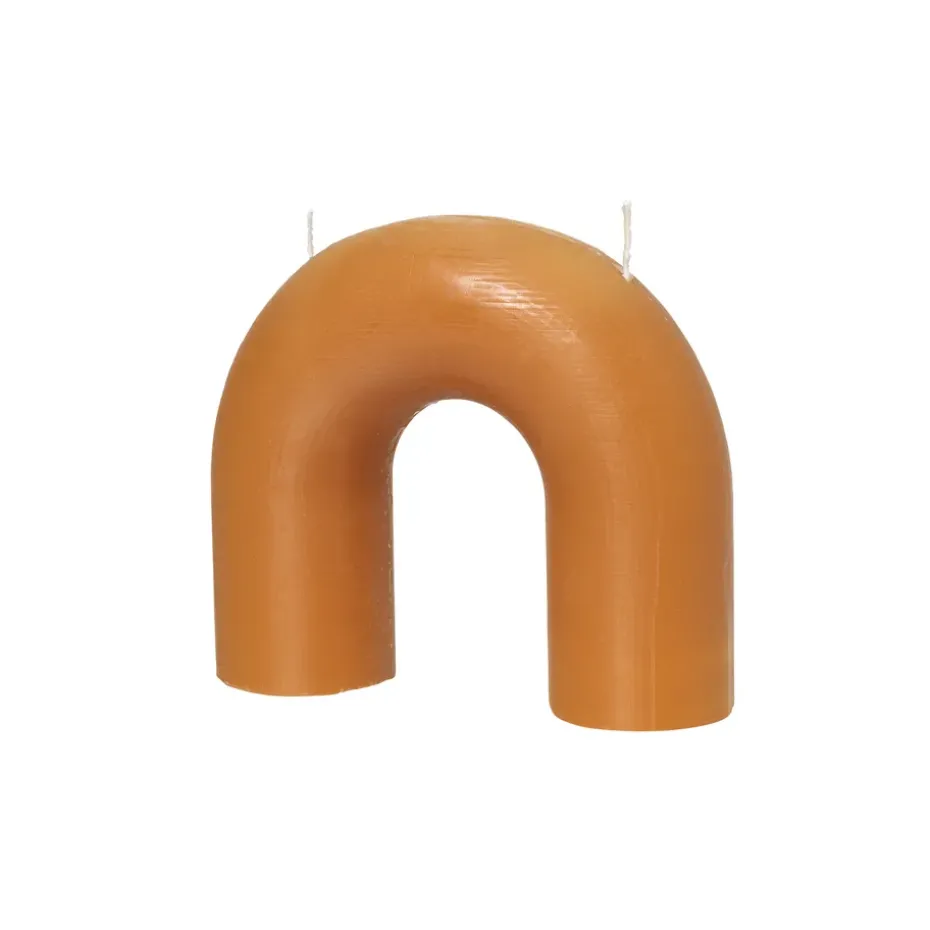 Bend candle 14.5x16.5 cm, honey gold