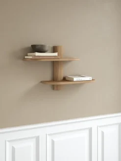 Bend wall shelf, Oak, 50x18x40 cm