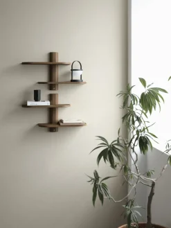 Bend wall shelf, Smoked Oiled Oak, 50x18x40 cm