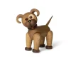 Big Happy dog wooden decoration, Oak