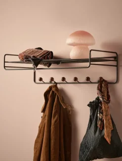 Bill Hat rack hat rack, Black-dark-brown