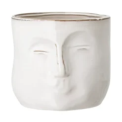 Bloomingville flower pot with face 16.5x18 cm, white