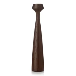 Blossom Lily candle holder 24.5 cm, Smoked oak