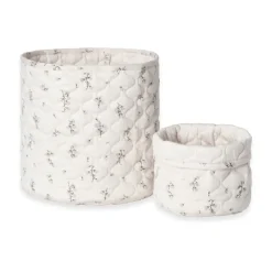 Bluebell satin quilted basket 2 pieces, 20xØ20 cm + 30xØ30 cm