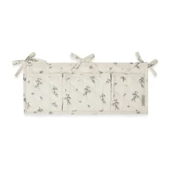 Bluebell satin quilted bed pocket, 18x43 cm