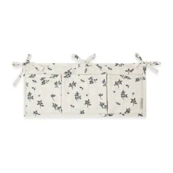 Blueberry satin quilted bed pocket, 18x43 cm
