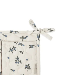 Blueberry satin quilted bed pocket, 18x43 cm