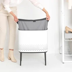 Bo laundry basket 60 L, white