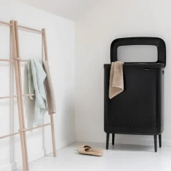 Bo laundry basket high 2x45 L, matte black