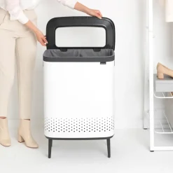 Bo laundry basket high 2x45 L, white