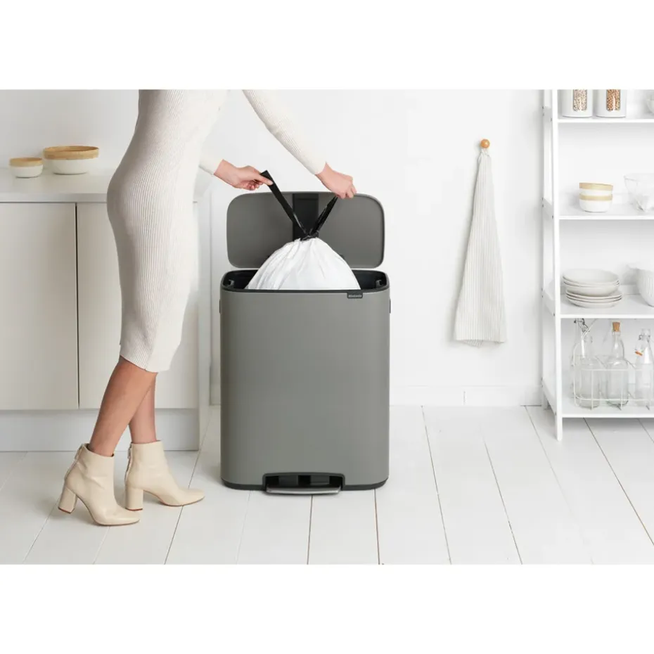 Bo pedal bin 60 L, Mineral concrete grey