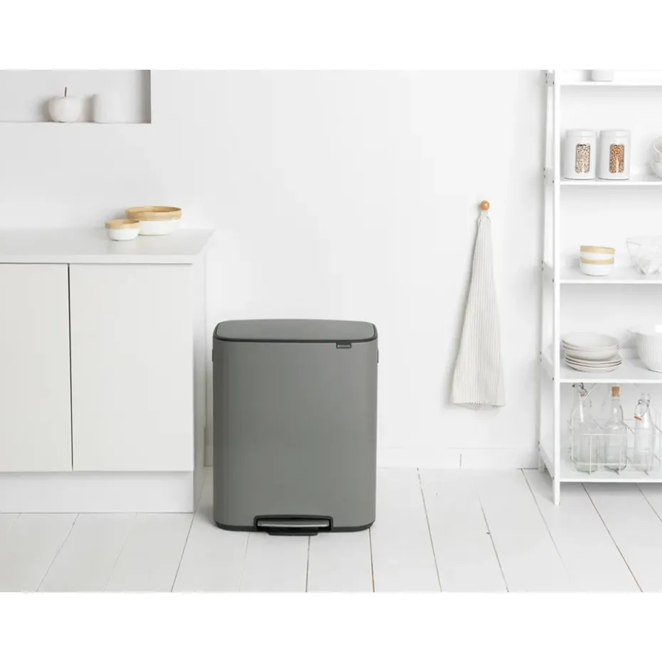 Bo pedal bin 60 L, Mineral concrete grey