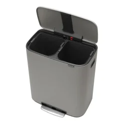 Bo pedal bin 2x30 L, Mineral concrete grey