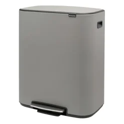 Bo pedal bin 2x30 L, Mineral concrete grey