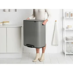 Bo pedal bin 2x30 L, Mineral concrete grey