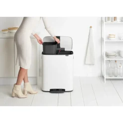 Bo pedal bin 2x30 L, White