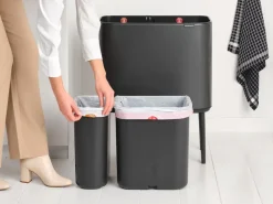 Bo touch bin 11+23 litre, Confident grey
