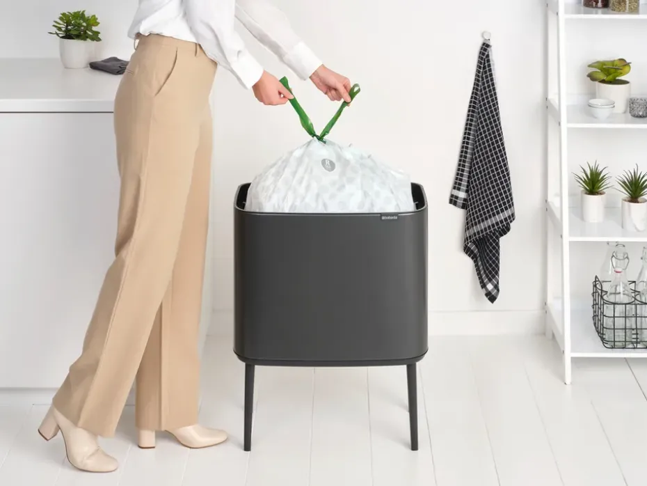 Bo touch bin 36 litre, Confident grey