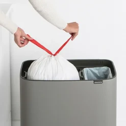 Bo touch bin 11+23 litre, Mineral concrete grey