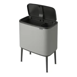 Bo touch bin 11+23 litre, Mineral concrete grey