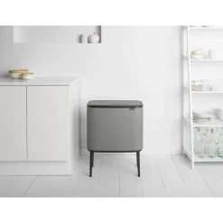 Bo touch bin 36 litre, Mineral concrete grey
