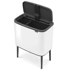 Bo touch bin 11+23 litre, white