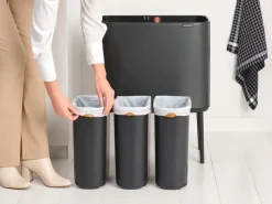 Bo touch bin 3 x 11 litre, Confident grey