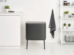 Bo touch bin 3 x 11 litre, Confident grey