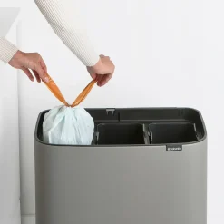 Bo touch bin 3 x 11 litre, Mineral concrete grey