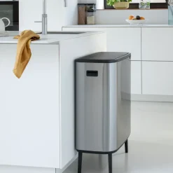 Bo touch bin high 60 L, Matte brushed steel