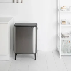 Bo touch bin high 2x30 L, matte-brushed steel