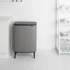 Bo touch bin high 2x30 L, Mineral concrete grey