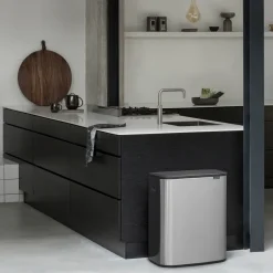 Bo touch bin 2x30 L, matte-brushed steel