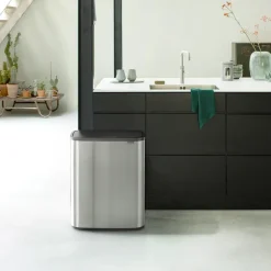 Bo touch bin 2x30 L, matte-brushed steel