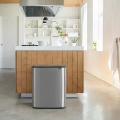Bo touch bin 2x30 L, matte-brushed steel