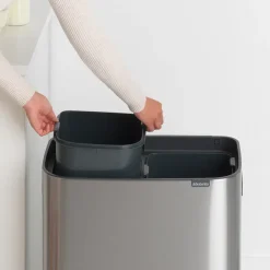 Bo touch bin 2x30 L, matte-brushed steel