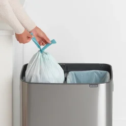 Bo touch bin 2x30 L, matte-brushed steel